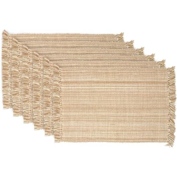 Tabletop Collection, Placemat Set3x19, Taupe, 6 Piece - Picture 1 of 7